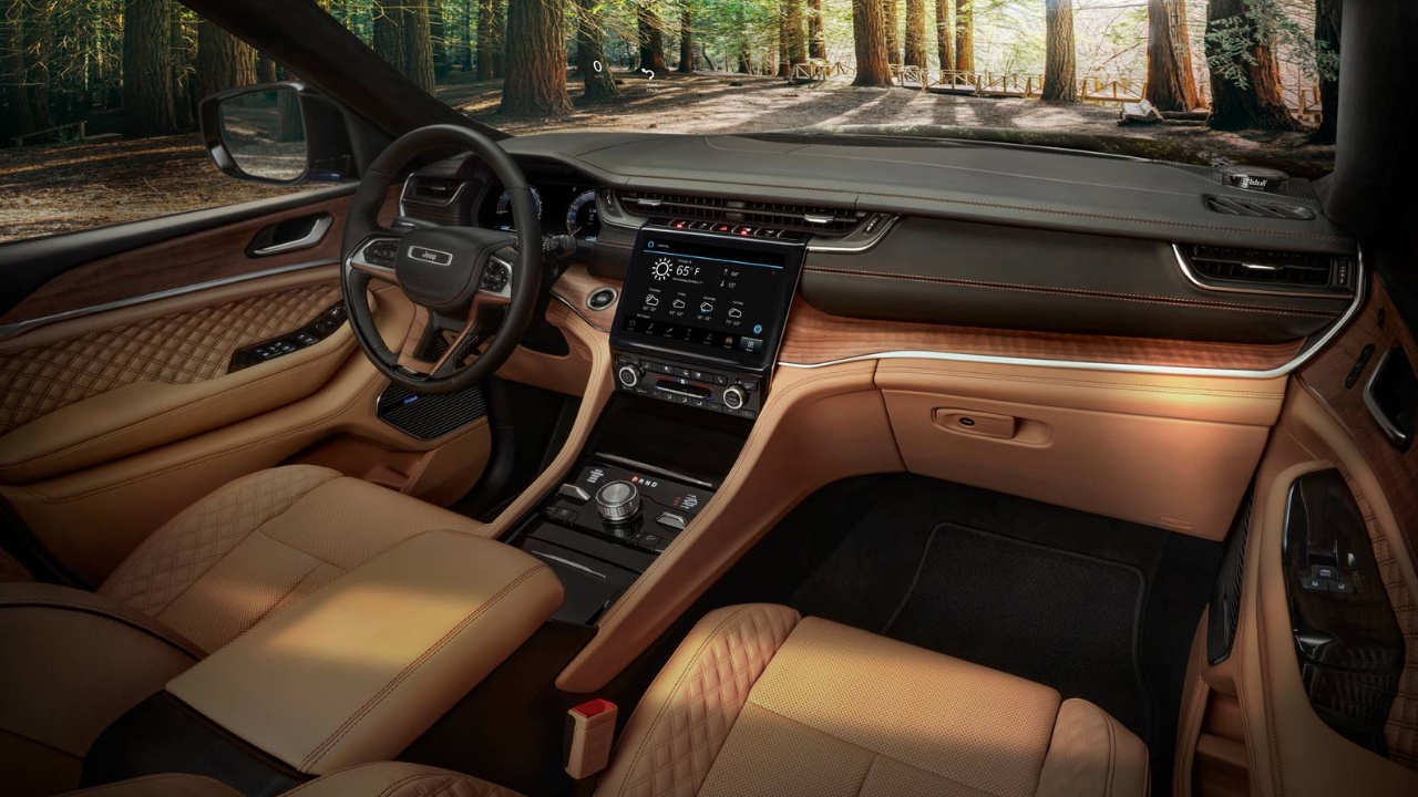 vue de l'habitacle et du tableau de bord d'un Jeep Grand Cherokee L 2025