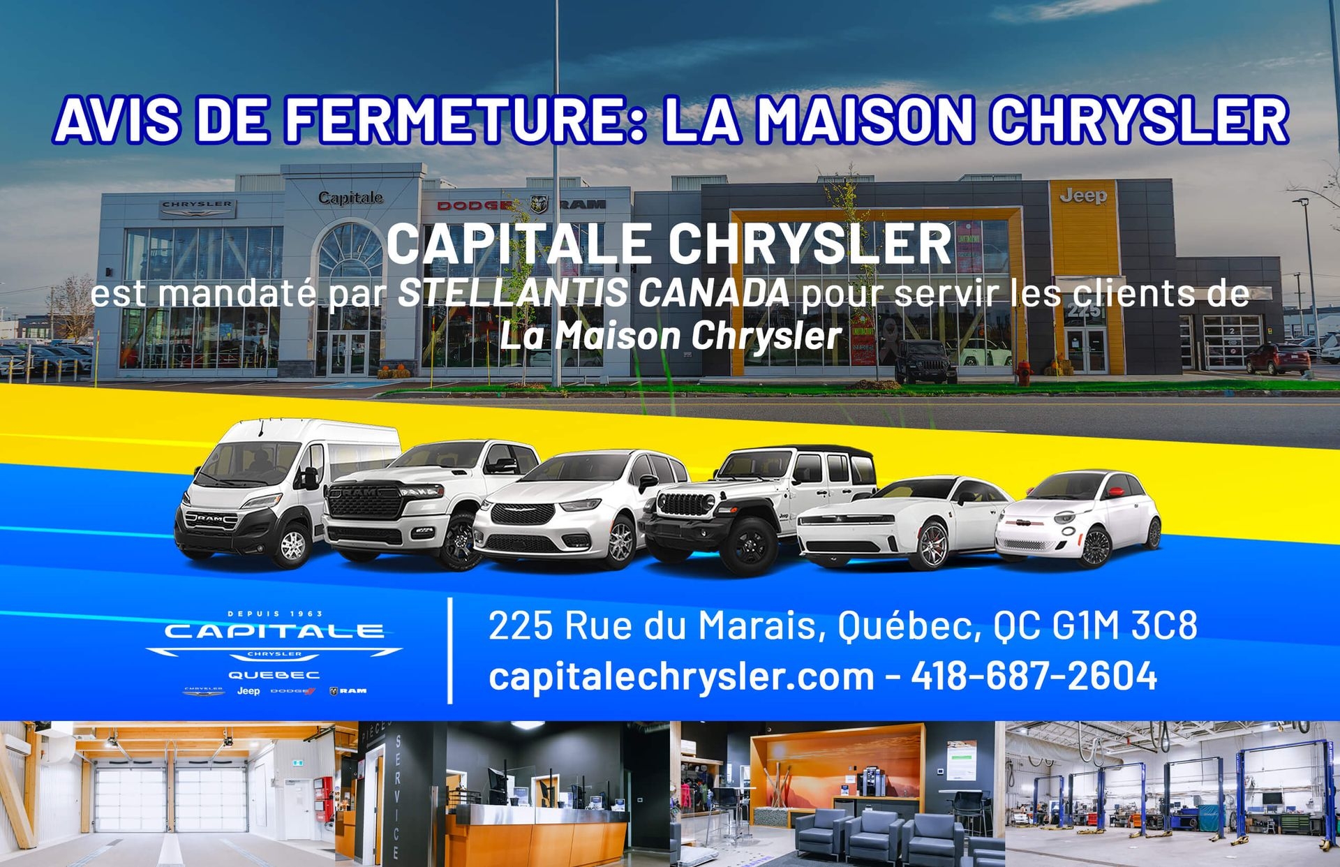 avis de fermeture Capitale Chrysler